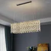 Ljuskronor modern lyxig runda ljuskronor för vardagsrum ledande ljusarmatur rektangulärt tak hängande lamp sovrum kristall