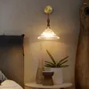 Wall Lamp Modern Japanese Nordic Lights Retro Glass Transparent Clear Lampshade For Bedroom Sconce Indoor Lighting