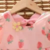 Girl Dresses Summer Baby Girl's Dress Lovely Little Strawberry Print Short Sleeve Cotton Knee-length Daily