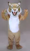 Halloween High quality TAN BOBCAT Mascot Costume Cartoon Fancy Dress fast shipping Adult Size