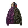 Bathing Ape New Camo Spliced Shark Thin Pull Hommes et Femmes Casual Hooded Loose Coat Bathing Ape Hooded Jacket