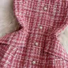 Casual Dresses Cacocala 2023 Spring Autumn Fashion Women Strap Dress Simple Plaid ärmlös a-line kvinnlig ullvestidos