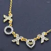 Kedjor bokstav kärlek halsband enkel lätt klavikelkedja kvinnors trendiga smycken för kvinna