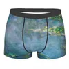 Cuecas Claude Monet Nenúfar Lírios Cuecas Homens Sexy Imprimir Pinturas de Jardim Personalizadas Cuecas Boxer Calcinhas