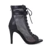 Танцевальная обувь сексуальная черная тонкая женская сексуальная для шпильки высокие каблуки на высоких каблуках женские женские ботинки латиноамериканские каблуки бальные туфли 230729
