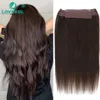 Hair Bulks Lovevol 12 26 Zoll 70 g 120 g Fish Line Human Extensions Braun verstellbarer unsichtbarer Draht mit 4 Clips 230728