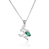 Kedjor lefei smycken s925 silver mode trendig lyx kreativ härlig grön zirkon grodhänge halsband för kvinnor fest bröllop gåva