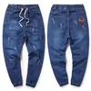 Taglie forti M-8XL Jeans elasticizzati blu scuro da uomo Pantaloni jeans in denim regolari Pantaloni lunghi grandi e alti di grandi dimensioni276S