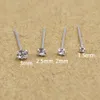 Navel Bell Button Rings 50pcslot Neus Pin Piercing 925 Sterling Zilver 15mm 2mm 25mm m Ronde Clear Crystal Studs nariz Sieraden 230729