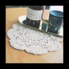 Masa paspasları 4pcs 8.6 inç Doilies tığ işi yuvarlak dantel doily el yapımı placemats pamuk tığ işi bardak altlıkları (beyaz)