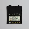 メンズTシャツPlata o Plomo Money Tshirt Male Narcos Crime TV Pablo Escobar Clothing Style Shirt Craffic