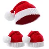 크리스마스 니트 산타 모자 화이트 레드 비니와 폼 볼 겨울 따뜻한 파티 모자 휴일 새해 크리스마스 장식 어린이 크기 남자 여자 크기