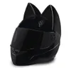 NTS-003 Nitrinos Brand Motorcycle Helme Full Face с кошачьи уши личность кошачья шлем модный модный шлем размер шлема M L XL XXL256N