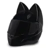 NTS-003 NITRINOS Marca capacete de motocicleta rosto inteiro com orelhas de gato Personalidade Capacete de gato Moda Capacete de motocicleta tamanho M L XL XXL256n