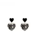 Orecchini pendenti Black Love Light Luxury Drop Temperament Ear Clip Nicchia Design Sense Borchie premium