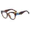 Solglasögon Fashion Brand Anti-Blue Glasses Women Cat Eye Frames Retro Styles Designer Optical Computer Large