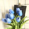 Fiori decorativi Un mazzo di 31 mini tulipani in PU Matrimoni e mazzi di seta artificiale per la decorazione di feste domestiche