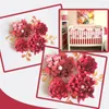 Decorative Flowers Handmade Xmas Red Rose DIY Paper Leaves Set For Christmas Year Backdrops Decorations Nursery Video Tutorials