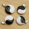 Pendentif Colliers Cinq Éléments Yin Yang Tai Chi Huit Collier Suspendu Pin Blanc Obsidienne Mode Bijoux Accessoires En Gros 2 Pcs/Lot