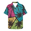 Camicie casual da uomo Motivo a righe rosa Moda Uomo Camicia hawaiana Maschile Stampato colorato Beach Aloha Manica corta Camisa Hawaiana