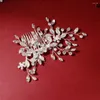 Headpieces Bridal Wedding Hair Accessories Rhinestone Pearl Comb Clips For Women Party Jewelry Bride Headpiece Gift