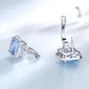 Ear Cuff UMCHO Luxury Nano Sky Blue Topaz Gemstone Clip On Earrings Jewelry Solid 925 Sterling Silver Earrings For Women Birthday Gift 230728