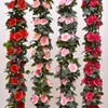 装飾的な花16ヘッドシミュレーションローズ人工花レタンフェイクハッピーウェディング装飾水道管の家の装飾