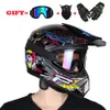 Capacete de motocicleta off-road Motor Motocross Casque Open Face Offroad ATV Cross Bicycling Goggles Máscara Luvas Presentes330o