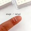 Navel Bell Button Rings 15mm clear crystal 925 sterling silver nose stud straight fashion women pircing delicate piercing jewelry 36pcspack 230729