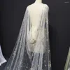 Bridal Veils Luxury Pearls Wedding Cape With Gold Dust 3 Meters Long Bolero Shrugs For Women Accessories