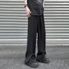 Erkek pantolon Çin tarzı buz ipek rahat ince cadde pantolon yakışıklı örtü geniş bacak pantolon erkek kıyafetler