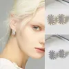Stud Earrings Bilincolor Rectangular Micro Set Zircon Pearl For Women