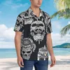 Erkekler sıradan gömlekler kısa kollu mistik gotik gotik gizli kafatası gömleği plaj giysileri kişilik üstleri