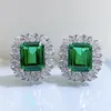 Ear Cuff Luomansi 9*11MM Emerald High Carbon Diamond Ear Clip Women S925 Silver Jewelry Wedding Party Commemorative Gift 230728