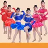 Stage Wear Children's Latin Dance Skirt Summer Girl Style Modern Competition Sequins Tassel Practice Performance Clothing