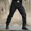 Calças masculinas pretas militares táticos cargo calças de moletom do exército macacão de trabalho casual
