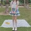 Röcke 2023 FashionJapanese Kawaii Mini Rock Frauen Sommer Casual Designer Elegante Lolita Sexy Hohe Taille Spitze Verband Süße