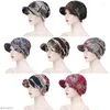 Bérets mode femmes musulmanes imprimer coton chapeau bonnets perte de cheveux chimio foulard enveloppes visière épaisse casquette Turban chapeaux large bord