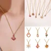 Pendant Necklaces Personalized Christmas Series Necklace Heart Tree Candy Zircon Snowflake Gift Box Jewelry Choker