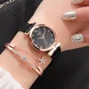 Montres-bracelets 2 pièces ensemble femmes luxe robe Bracelet Quartz horloge aimant montre mode dames sport poignet pour cadeau