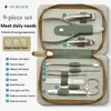 Nail Clippers High quality hand tool set 9 in 1 professional utility kit with leather shell stainless steel Nail clipper personal care tool 230728