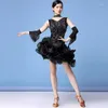 Стадия ношения женская танцевальная одежда Мини-платье с блестками