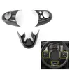 Capas de volante 3 pçs conjunto fibra de carbono estilo moldura capa guarnição para mini cooper f55 f56 2021-2021 interior do carro decorativo access2680