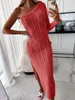 Casual Kleider 2023 Weiß Croche Strand Cover Up Sexy Bikini Cover-ups Aushöhlen Gestrickte Mesh Kleid Frauen Sommer Sehen durch BeachWear