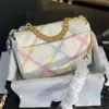 2023-Womens Rainbow Halo Colored Quilted Designer Bag Mini Flap Multi pocket Handbags Classic Matelasse Crossbody Sacoche Totes Bag de Grande Capacidade 20/26