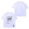 Camisetas masculinas High Street Fashion Abstract Sketch Fist Prints T-shirt de manga curta Summer Cotton Tops gola redonda