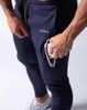 Men's Pants Spring And Autumn Breathable Leisure Slim Navy Blue Fitness Cotton Zipper Pocket Gym Sports