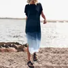 Casual Dresses Batwing Sleeve Crewneck Loose Slit Side Beach Elegant Party For Women 2023 Maxi Dress Formal Occasion