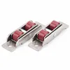 4Pcs Stainless Steel Red Nylon Flat Concave Double Wheel Plastic Steel Slide Doors Window Pulley U-type Ultra-silence Other Door H275D