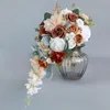 Fiori matrimonio SoAyle Champagne Arancione Sposa Cascata Bouquet Simulazione Decorazione domestica Holding